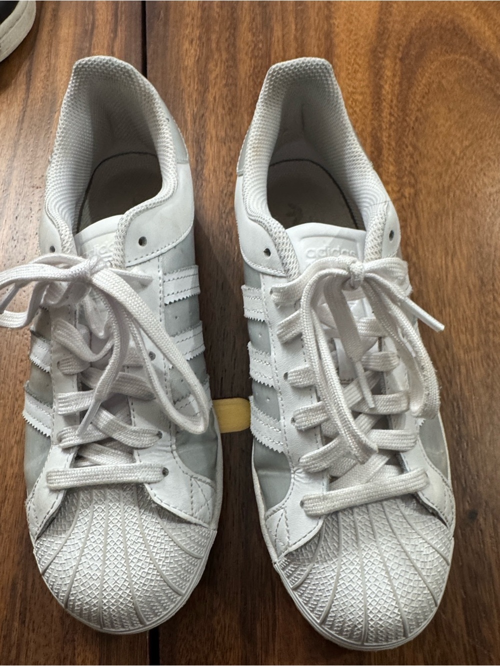 Women’s adidas White Leather Shell-Toe Sneakers